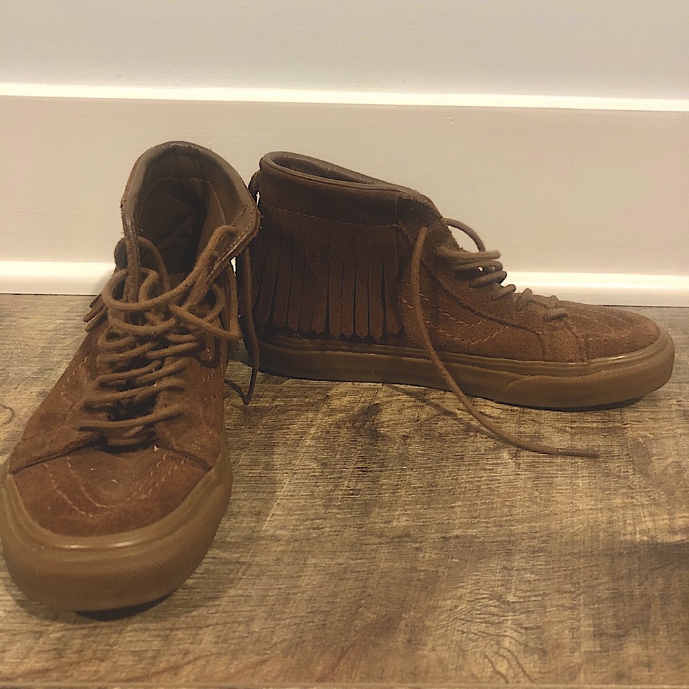VANS brown suede fringe size 6